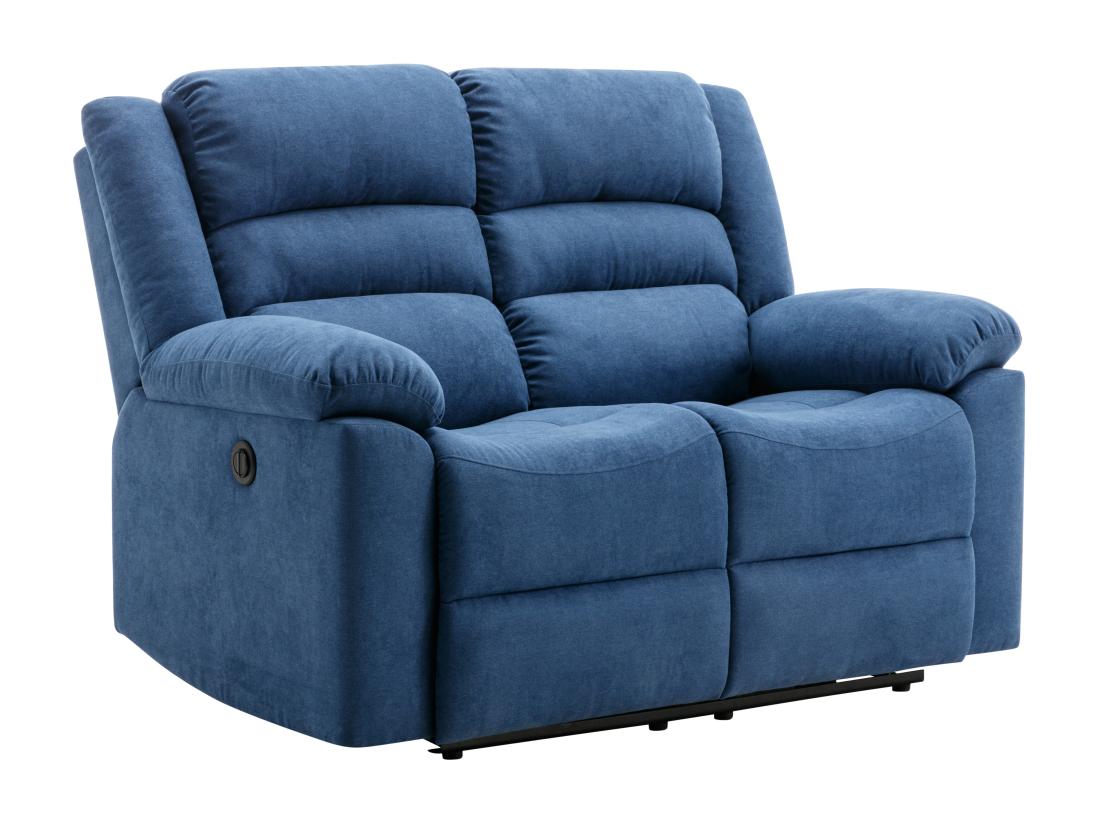 Vente Unique Canapé 2 Places Relax électrique En Tissu Bleu BUROLO
