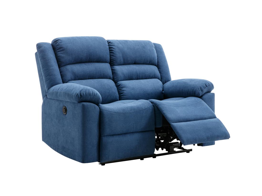 Vente Unique Canapé 2 Places Relax électrique En Tissu Bleu BUROLO