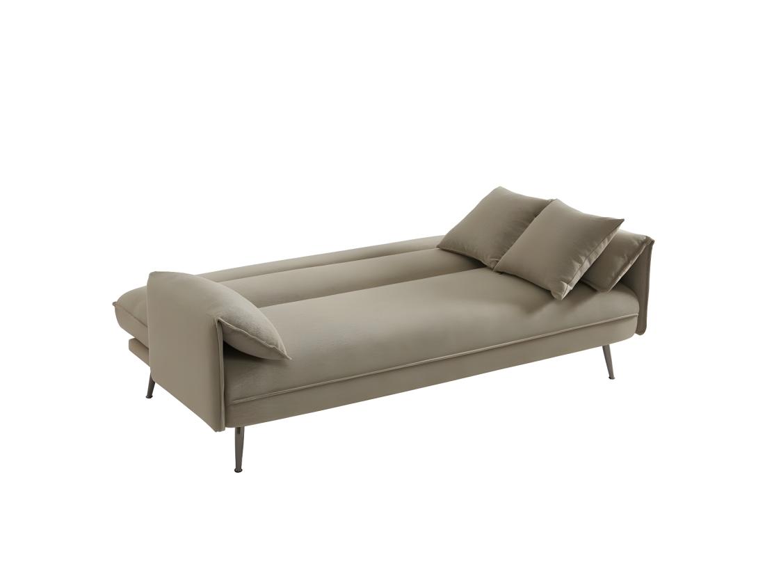 Vente Unique Canapé 3 Places Convertible Beige Collection SILAS