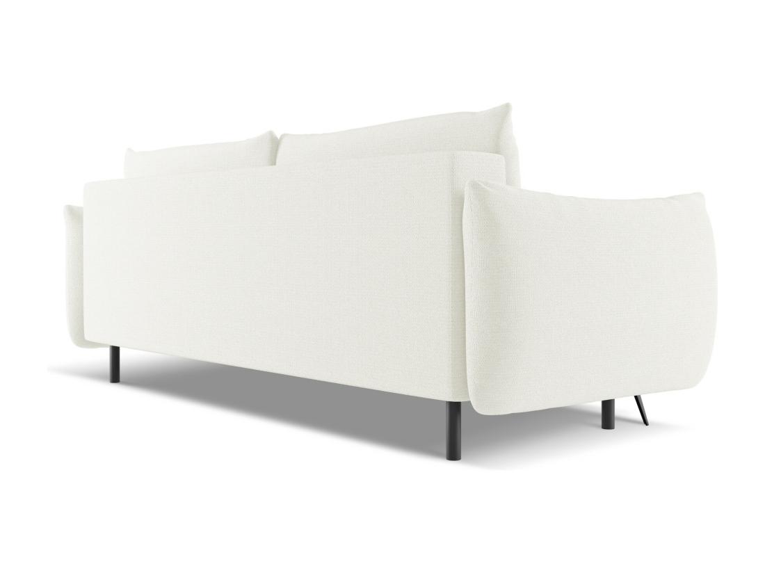 Vente Unique Canapé 3 Places Convertible En Tissu Chenille - Blanc - MALIE