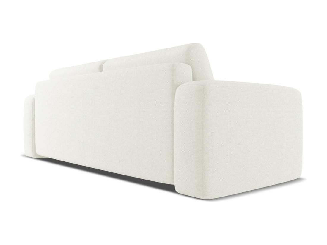 Vente Unique Canapé 3 Places Convertible En Tissu Chenille - Blanc - KAILA