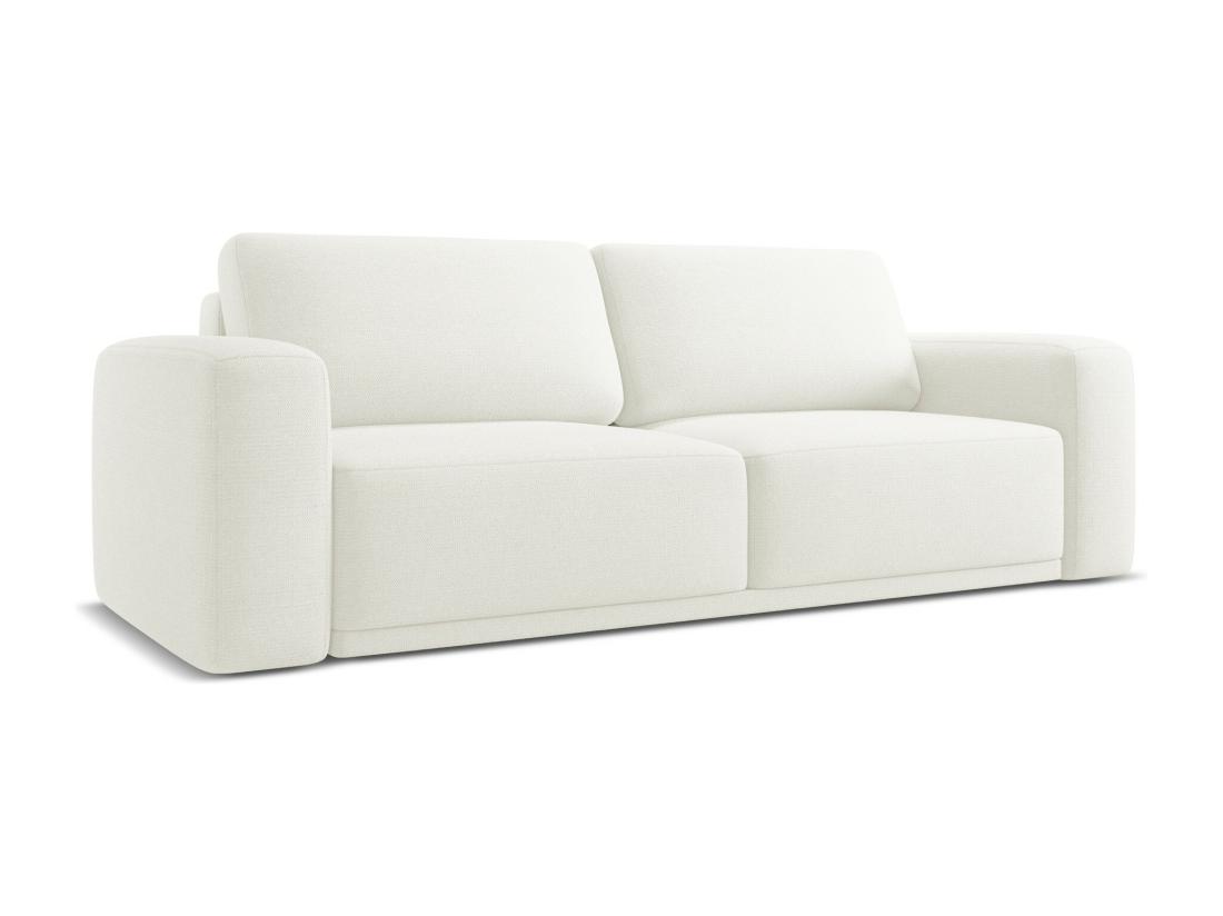 vente unique Canapé 3 places convertible en tissu chenille - blanc - KAILA