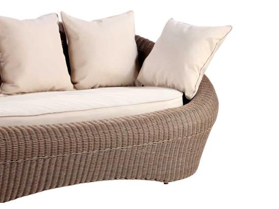 Vente Unique Canapé 3 Places De Jardin En Résine Tressée Marron - WHITEHEAVEN De MYLIA