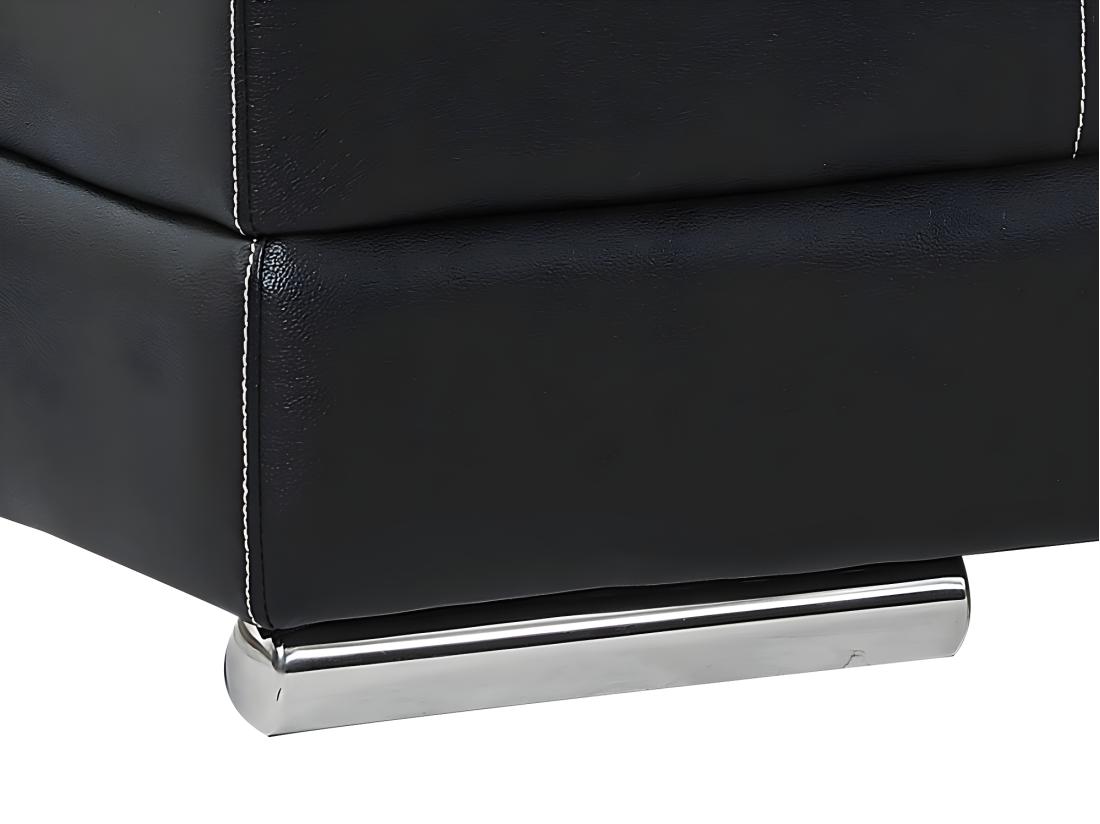 Vente Unique Canapé 3 Places En Cuir De Buffle MONIKA - Noir