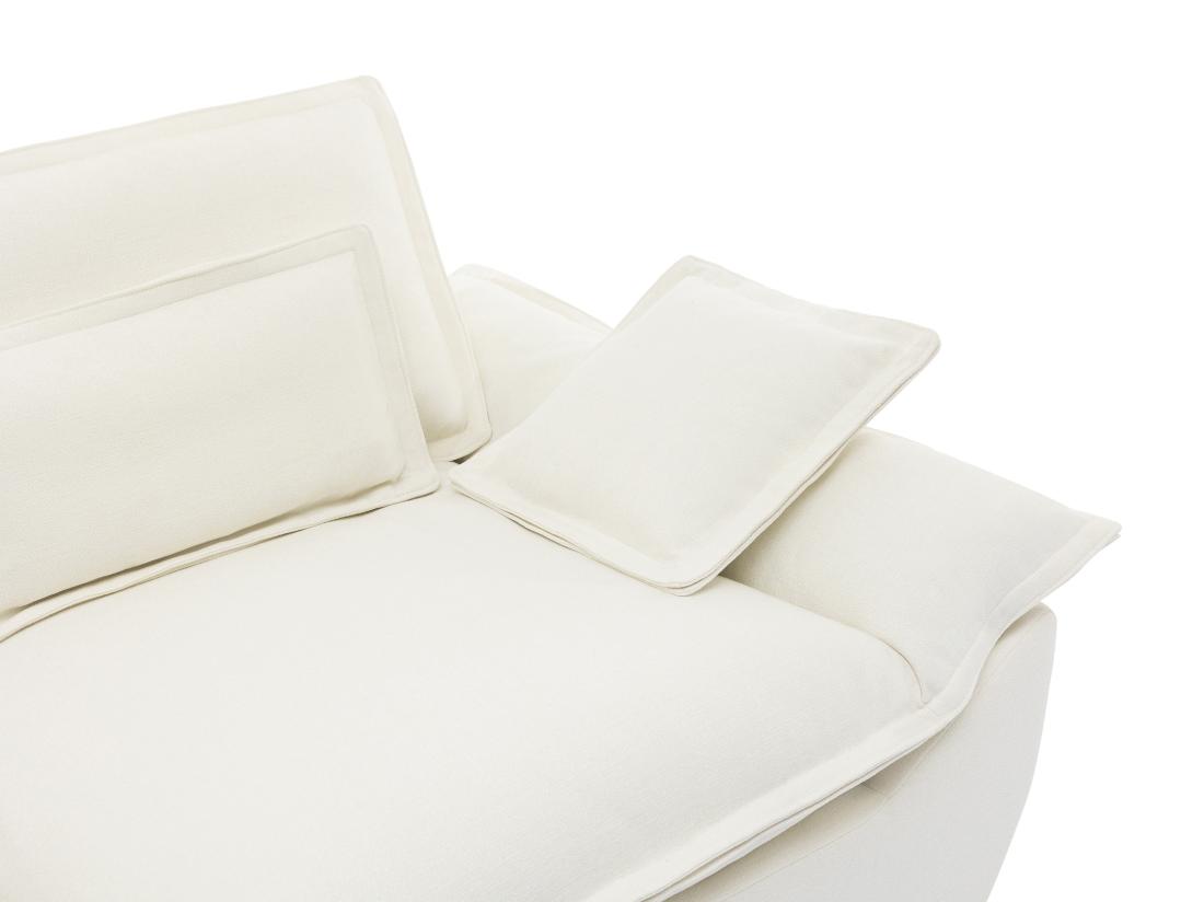 Vente Unique Canapé 3 Places En Tissu Chiné Ivoire NARANGO