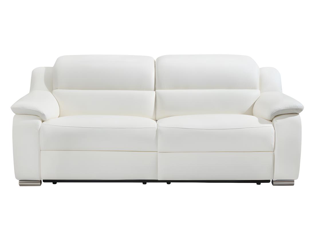 Vente Unique Canapé 3 Places Relax électrique En Cuir Blanc ARENA III