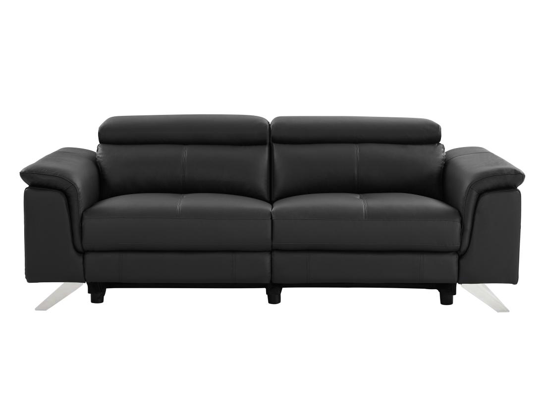 Vente Unique Canapé 3 Places Relax électrique En Cuir De Vachette Noir BREYT II