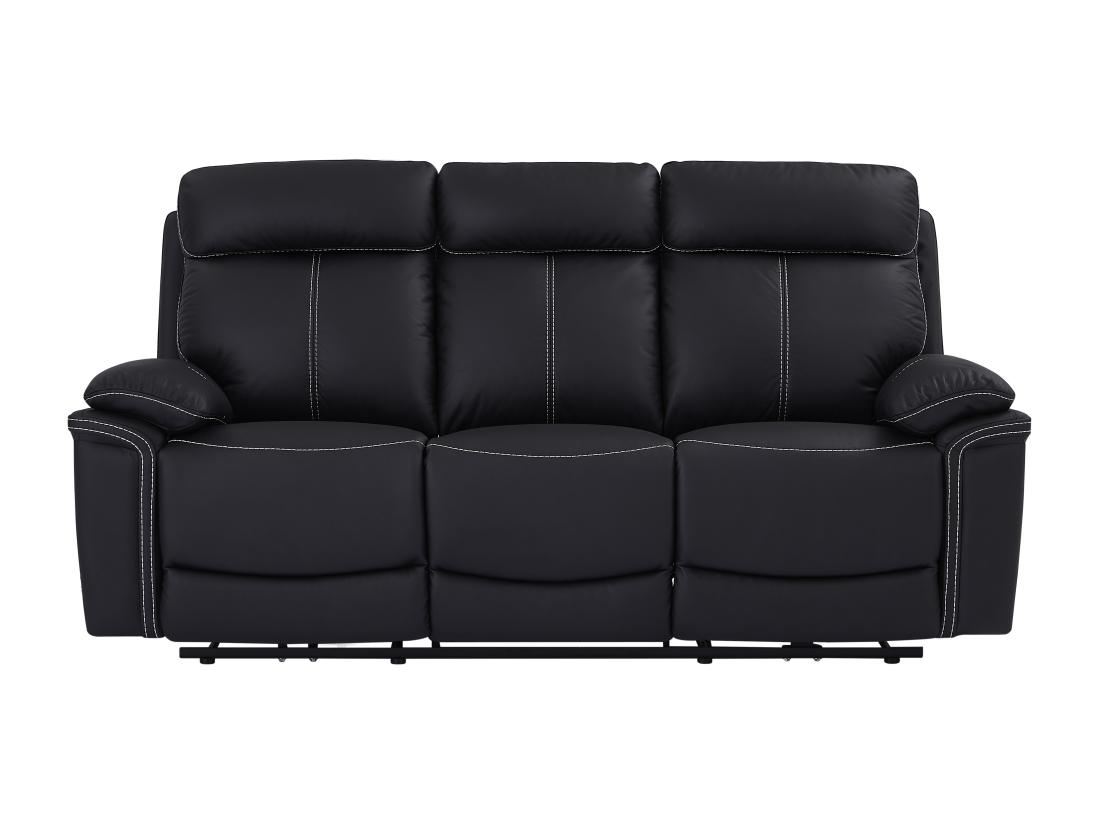Vente Unique Canapé 3 Places Relax électrique En Cuir ISIRIS - Noir