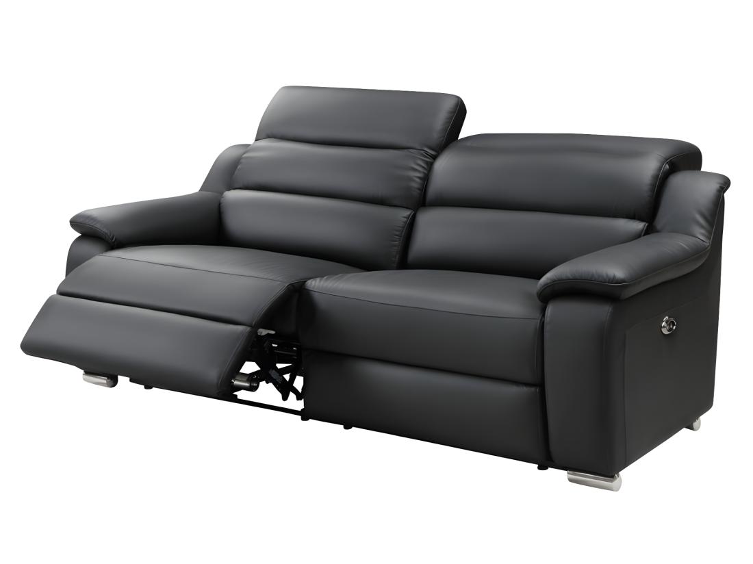 Vente Unique Canapé 3 Places Relax électrique En Cuir Noir ARENA III