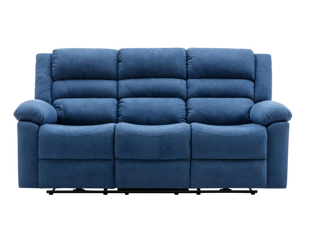 Vente Unique Canapé 3 Places Relax électrique En Tissu Bleu BUROLO