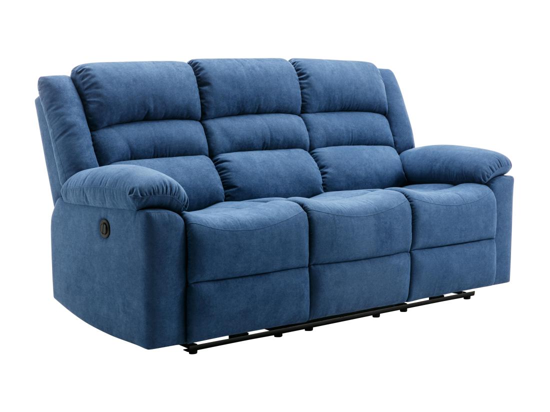 Vente Unique Canapé 3 Places Relax électrique En Tissu Bleu BUROLO