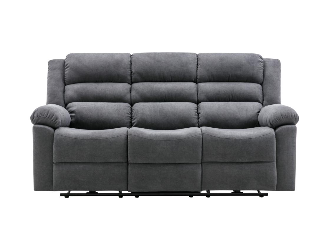 Vente Unique Canapé 3 Places Relax électrique En Tissu Gris BUROLO