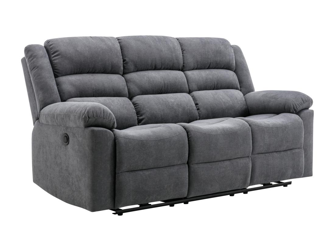 Vente Unique Canapé 3 Places Relax électrique En Tissu Gris BUROLO