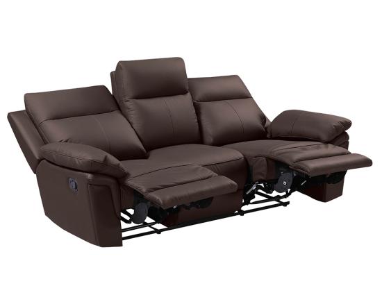 Vente Unique Canapé 3 Places Relax En Cuir De Buffle PAKITA - Marron