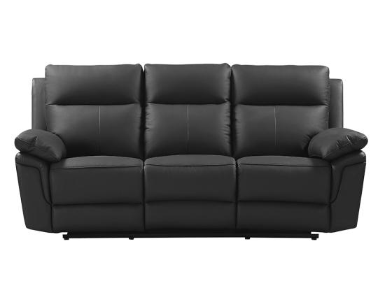 Vente Unique Canapé 3 Places Relax En Cuir De Buffle PAKITA - Noir