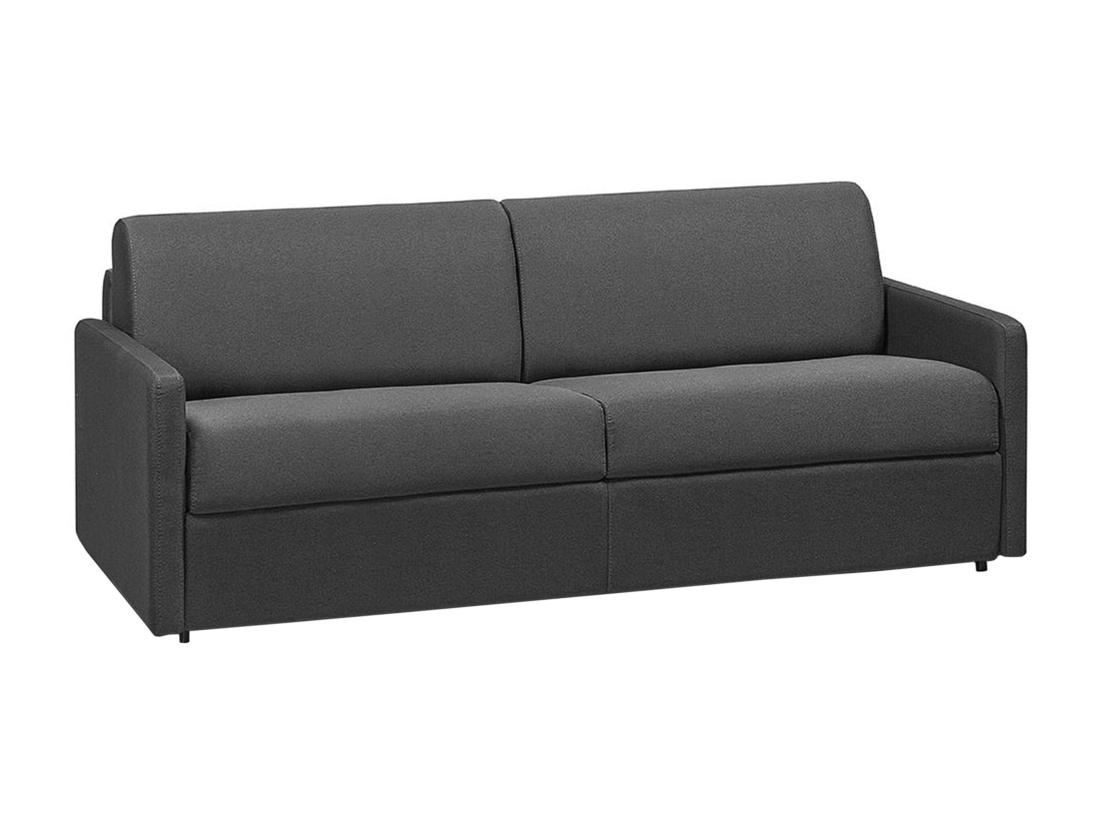 Vente Unique Canapé 4 Places Convertible Express En Tissu Gris - Couchage 160 Cm - Matelas 22 Cm CALIFE