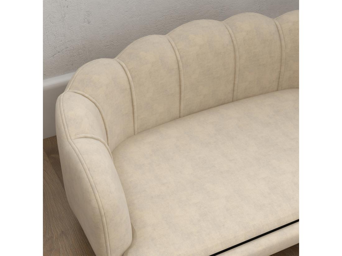 Vente Unique Canapé Chien Lit Pour Chien Chat Design Contemporain Coquillage Dim. 98L X 60l X 35H Cm Coussin Moelleux Velours Crème