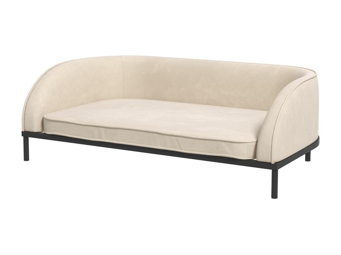 Vente Unique Canapé Chien Lit Pour Chien Chat Design Contemporain Dim. 101L X 62P X 34H Cm Coussin Moelleux Velours Beige