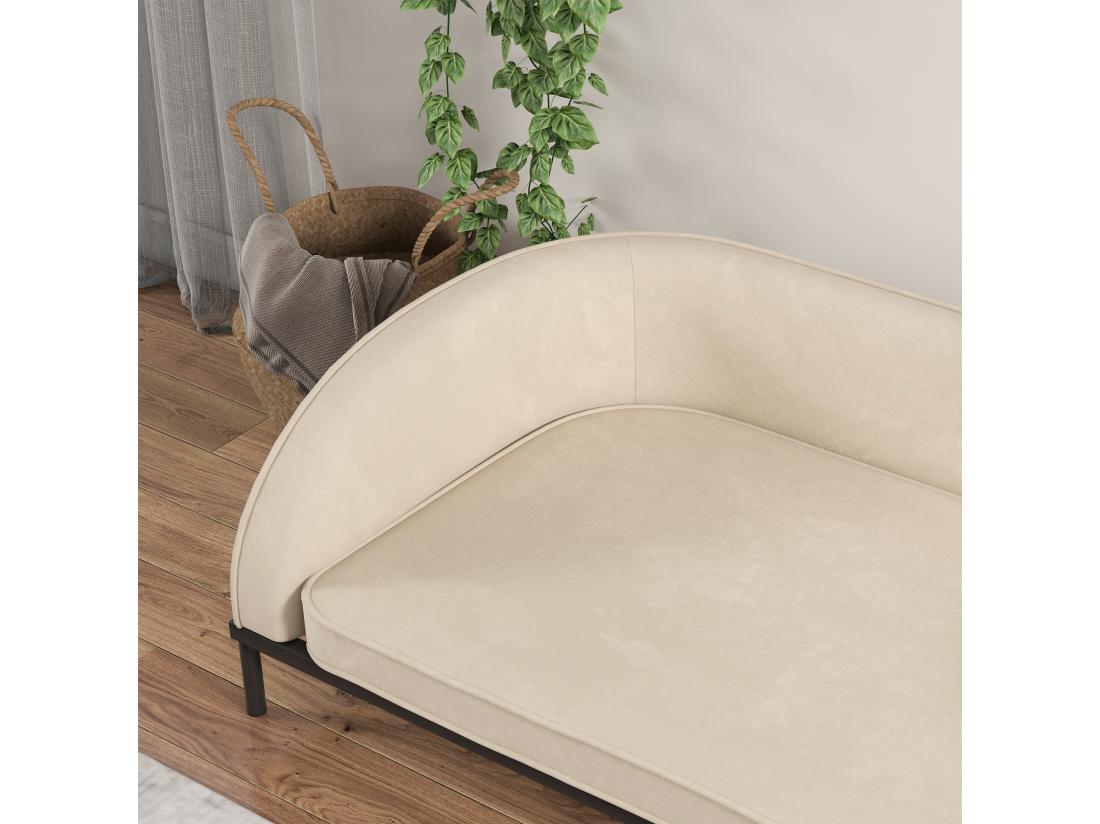 Vente Unique Canapé Chien Lit Pour Chien Chat Design Contemporain Dim. 101L X 62P X 34H Cm Coussin Moelleux Velours Beige