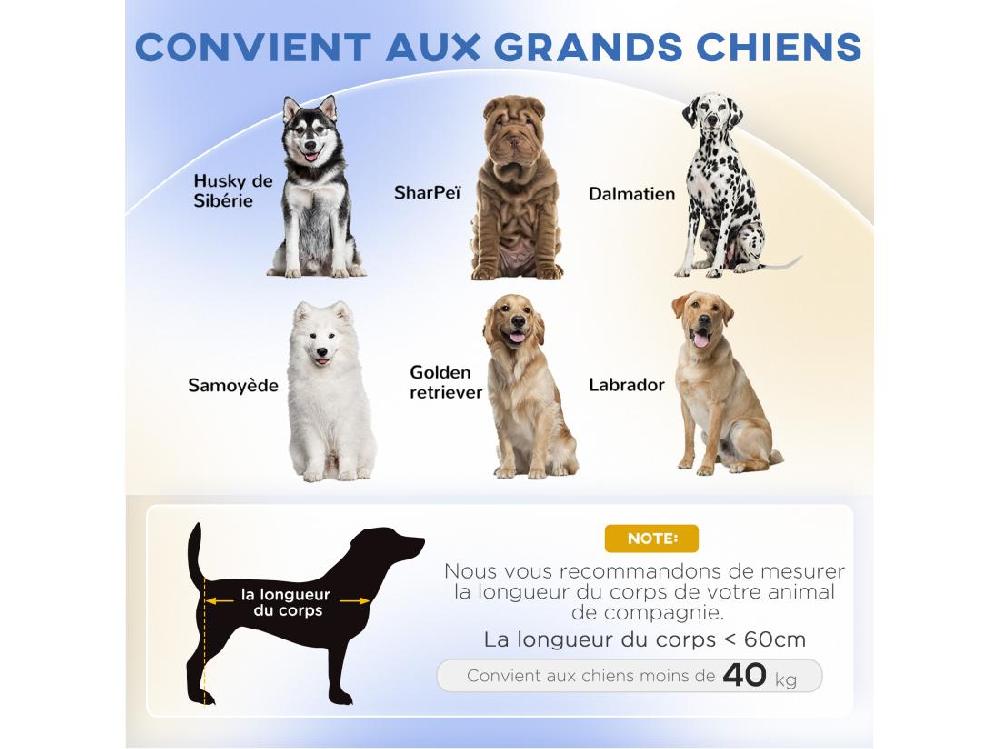 vente unique Canapé chien lit pour chien design scandinave coussin déhoussable dim 98L x 67l x 25H cm pieds bois tissu polyester gris