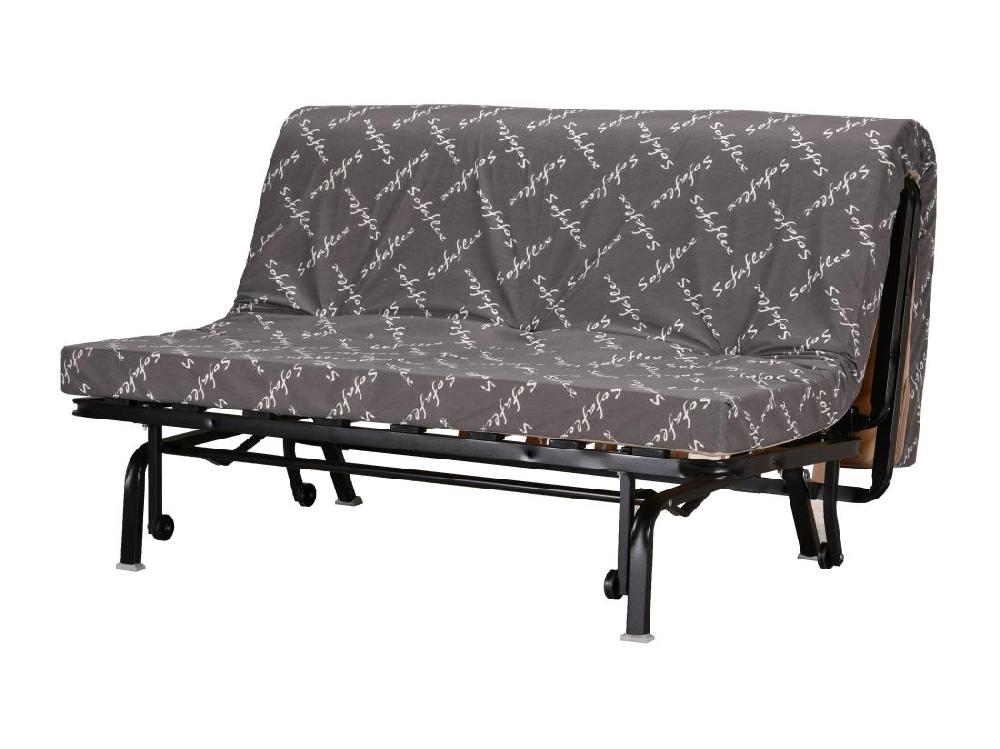 Vente Unique Canapé Convertible BZ 100% Coton Fermeture Assistée 160x200 Cm Noir CANYON III