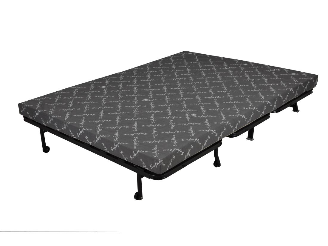 Vente Unique Canapé Convertible BZ 100% Coton Fermeture Assistée 160x200 Cm Noir CANYON III