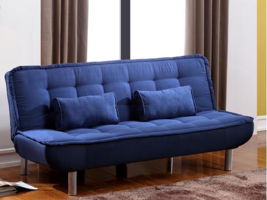 vente unique Canapé convertible clic-clac MISHAN en tissu - Bleu