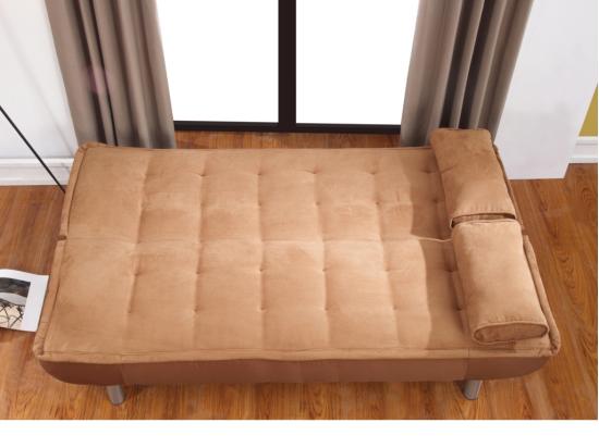 Vente Unique Canapé Convertible Clic-clac MISHAN En Tissu - Caramel