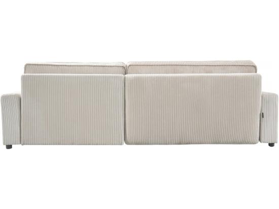Vente Unique Canapé D'angle Convertible Et Reversible En Velours Côtelé "Montaigne" - 3 Places - Beige