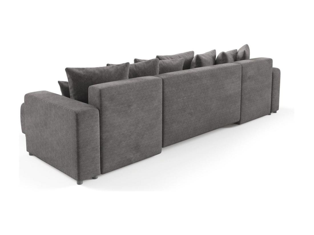 Vente Unique Canapé D'angle Convertible EVORA U Gris Anthracite