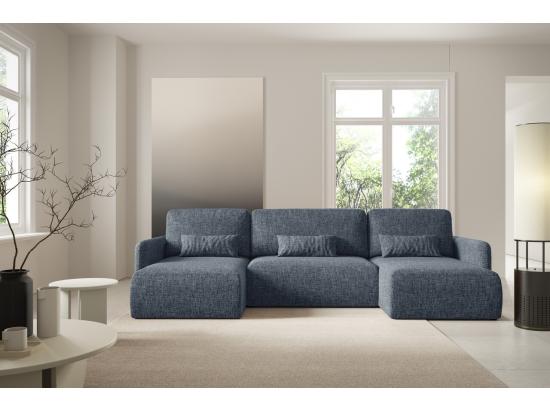 Vente Unique Canapé D'angle Convertible LIVELLO U Gris Anthracite