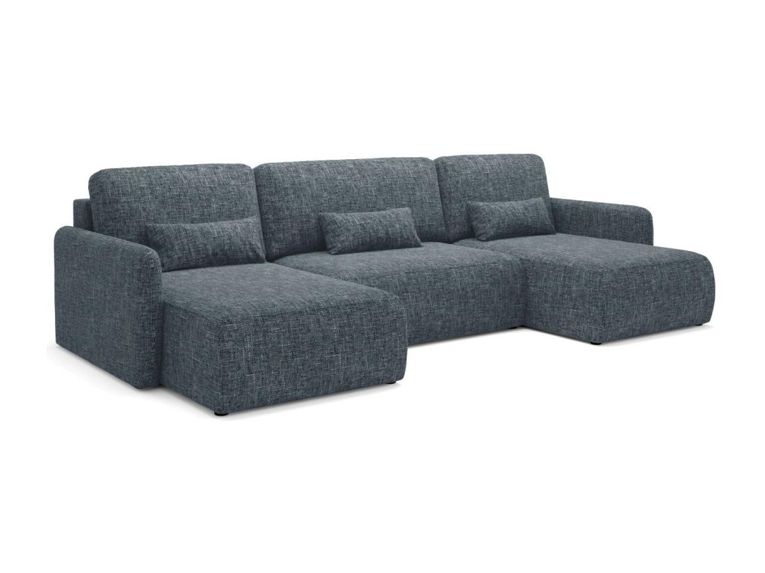 Vente Unique Canapé D'angle Convertible LIVELLO U Gris Anthracite