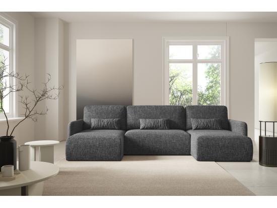 vente unique Canapé d'angle convertible LIVELLO U Noir