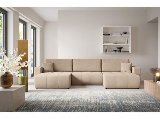 vente unique Canapé d'angle convertible MOLINIO U Marron