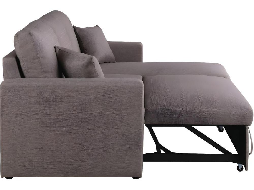 Vente Unique Canapé D'angle Convertible/ Réversible Avec Coffre "Alain" - 3 Places - Taupe