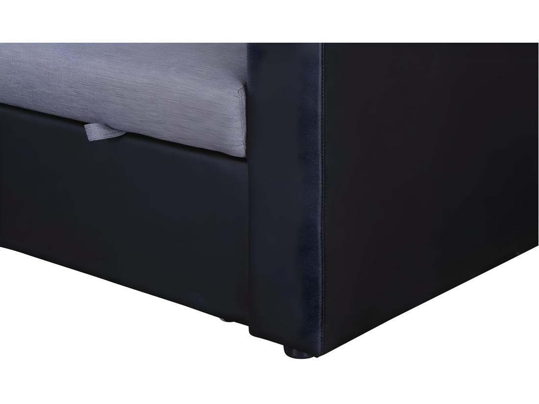 vente unique Canapé d'angle convertible/ réversible avec coffre "Alain" - 3 places - Gris / Noir