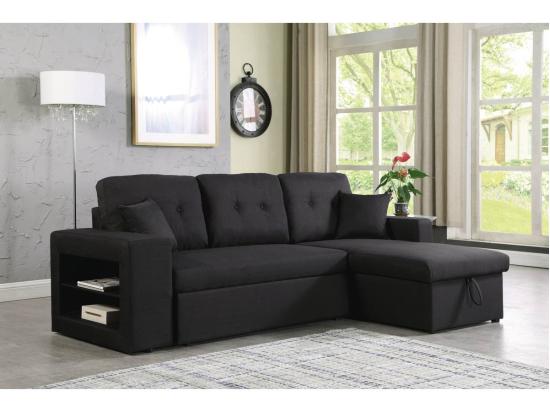 Vente Unique Canapé D'angle Convertible/réversible "Axel" - 3 Places - Noir