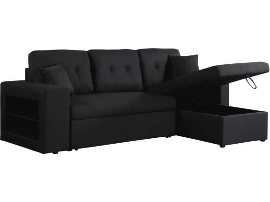 Vente Unique Canapé D'angle Convertible/réversible "Axel" - 3 Places - Noir