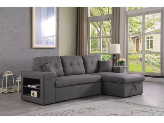 Vente Unique Canapé D'angle Convertible/réversible "Axel" - 3 Places - Gris