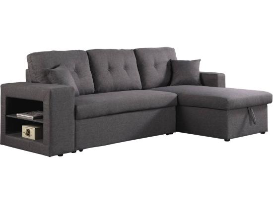 Vente Unique Canapé D'angle Convertible/réversible "Axel" - 3 Places - Gris