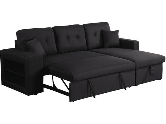 vente unique Canapé d'angle convertible/réversible "Axel" - 3 places - Noir