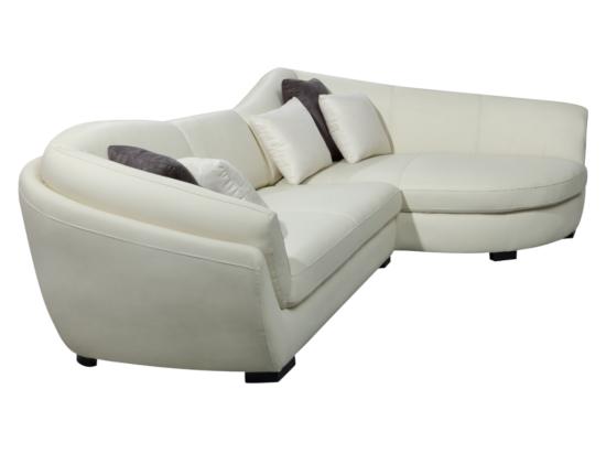 Vente Unique Canapé D'angle Cuir De Buffle 5 Places CAIPI - Ivoire - Angle Droit De Pascal Morabito