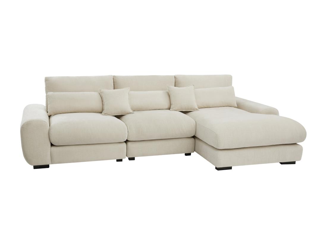 Vente Unique Canapé D'angle Droit En Tissu Texturé Beige CATEMBO