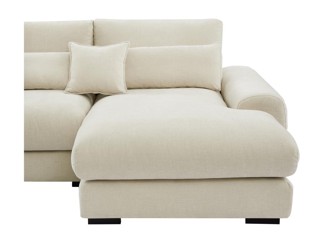 Vente Unique Canapé D'angle Droit En Tissu Texturé Beige CATEMBO