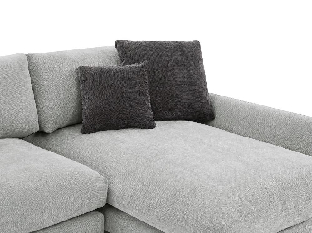 Vente Unique Canapé D'angle Droit En Tissu Texturé Gris Clair ROCALTA