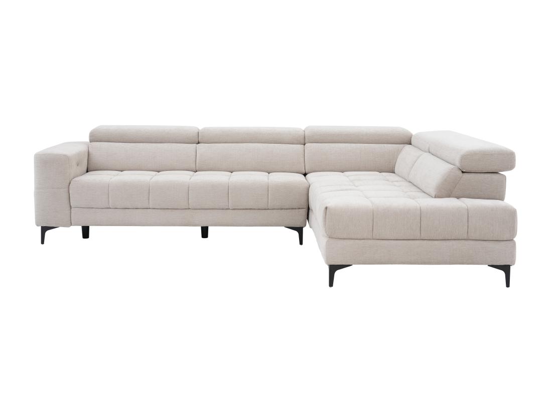 Vente Unique Canapé D'angle Droit Relax Assise Coulissante électrique En Tissu Beige MONISO