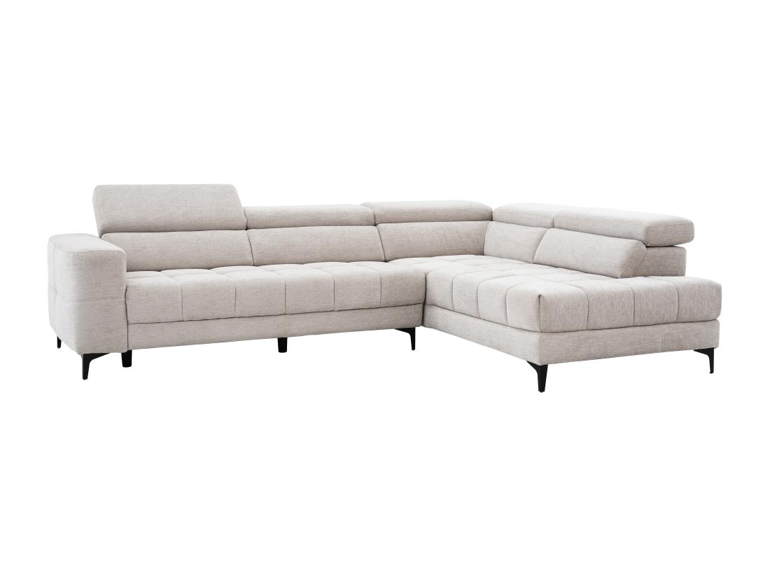 Vente Unique Canapé D'angle Droit Relax Assise Coulissante électrique En Tissu Beige MONISO