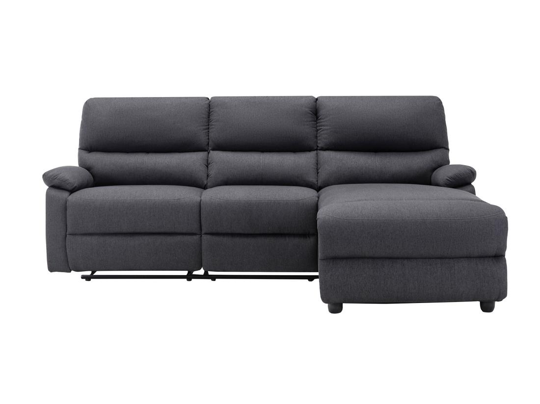 Vente Unique Canapé D'angle Droit Relax électrique En Tissu Gris Anthracite LUNANO