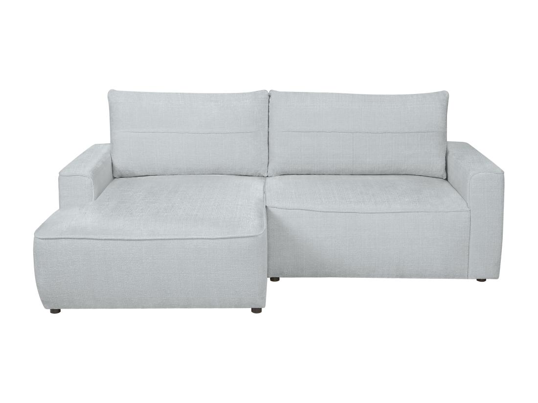 Vente Unique Canapé D'angle Gauche Convertible En Tissu Texturé Gris VESATO