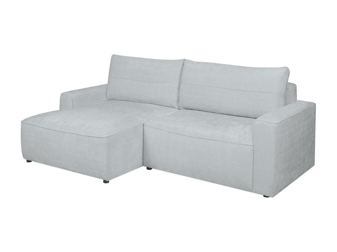 Vente Unique Canapé D'angle Gauche Convertible En Tissu Texturé Gris VESATO